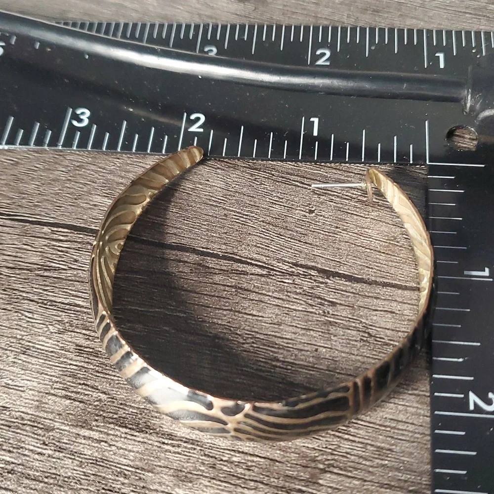 Cobra Snakeskin Pattern Large Hoop‎ Earrings E913